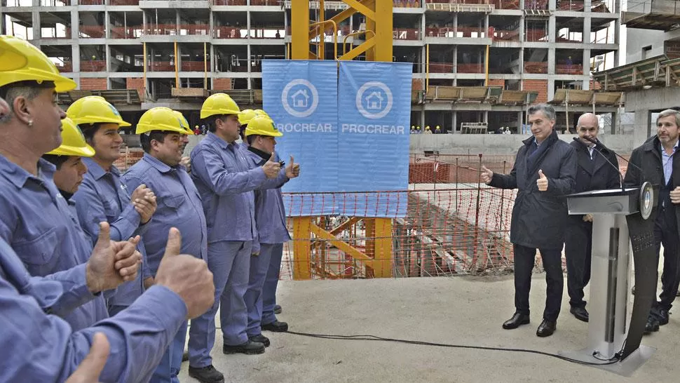 ANUNCIO. Macri, durante el anuncio del nuevo Procrear. PRESIDENCIA