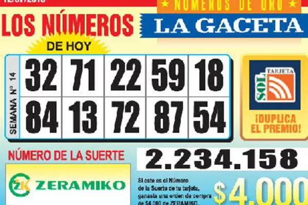 Los Números de Oro de LA GACETA