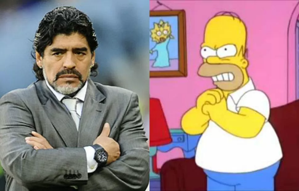 Maradona dijo que odiaba a Los Simpson y Homero le respondió