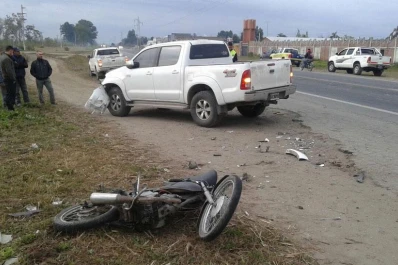 Una moto y una camioneta chocaron en la ruta 38: un hombre resultó herido