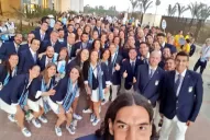 La selfie de la delegación Argentina antes de la ceremonia inaugural