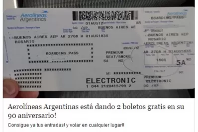 Falso: Aerolíneas aclaró que es inexistente el premio que supuestamente regala en las redes