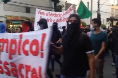 Protestas en las afueras del Maracaná en la previa a la Ceremonia de Apertura de los Juegos