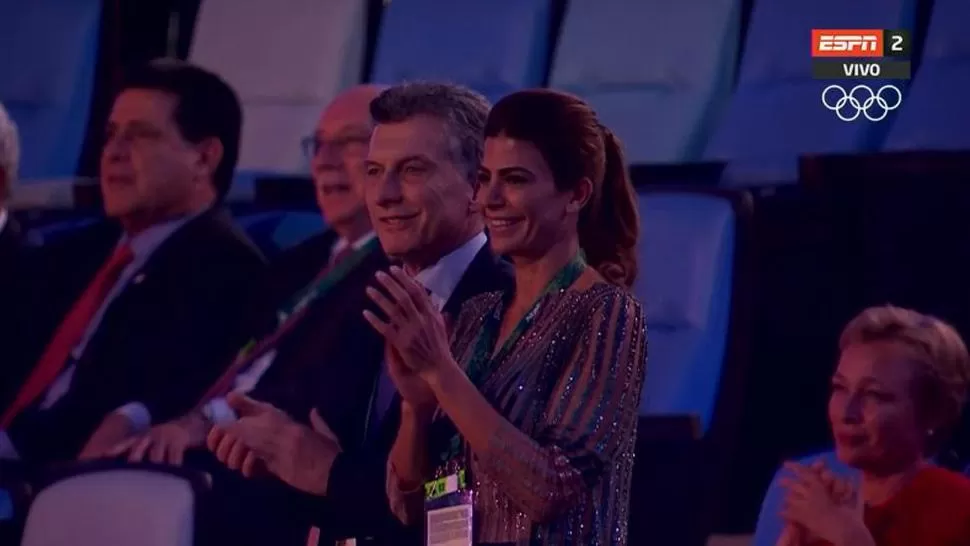 Macri y Awada saludaron a la delegación argentina durante la ceremonia