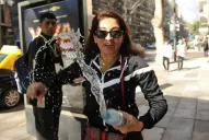 La mujer de José López le arrojó agua a un periodista