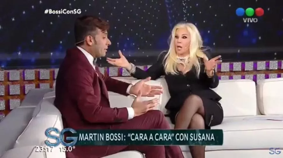 HUMOR. Martín Bossi en el programa de Susana Giménez. FOTO CAPTURA DE VIDEO. 