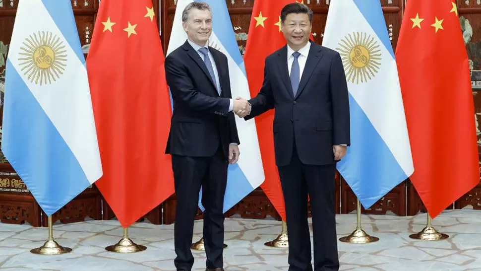 MACRI Y XI JINPING. El presidente chino recibió al mandatario argentino en un encuentro bilateral. FOTO TOMADA DE TN.COM.AR