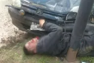 Persiguió a un delincuente y lo aplastó con el auto