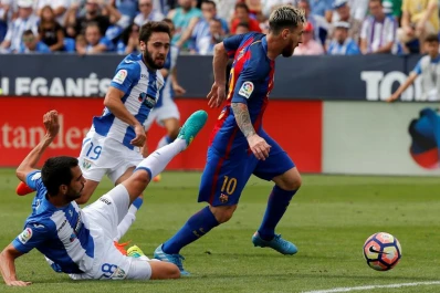 Messi marcó dos veces en la goleada del Barcelona al Leganés