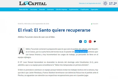 Confundieron a Atlético con San Martín, en Rosario