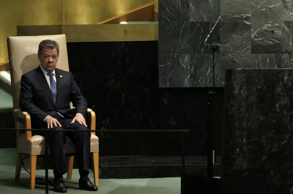 EN LA ASAMBLEA. El presidente Santos se dispone a hablar en la ONU. reuters
