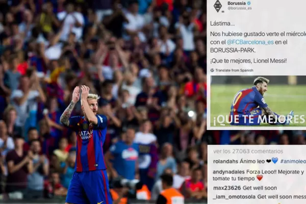 Messi agradeció los mensajes de apoyo por su lesión