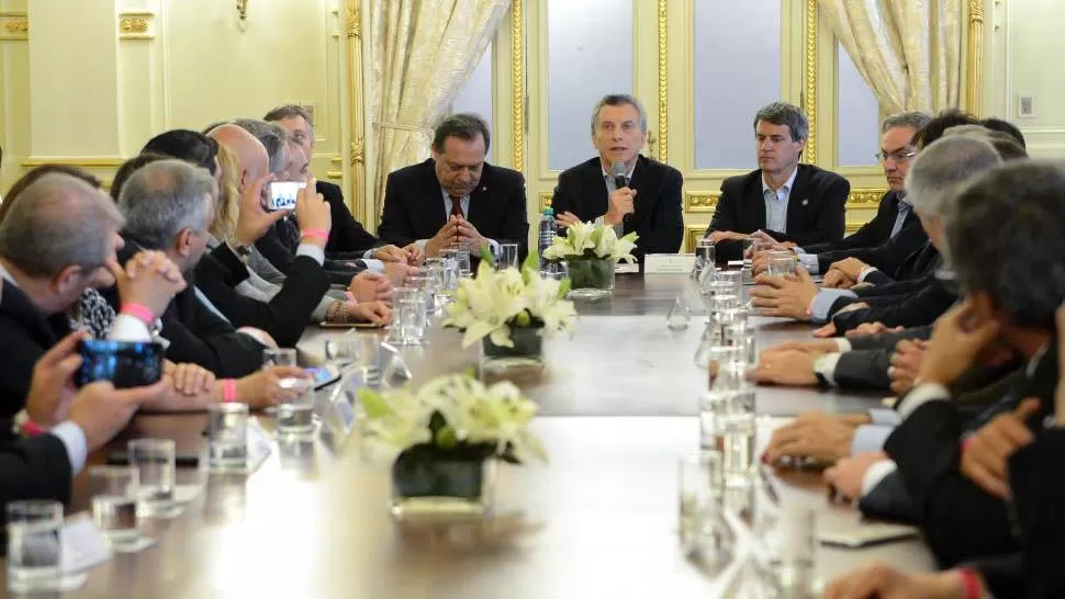 ANUNCIO. Macri se reunió con representantes de la actividad turística. FOTO TOMADA DE PRESENCIA DE LA NACIÓN