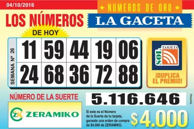 Los Números de Oro de LA GACETA