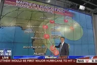 El exabrupto de un presentador del clima al informar sobre el huracán Matthew