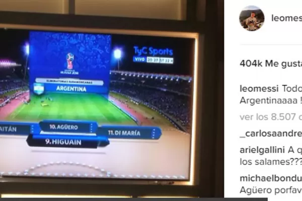 Messi compartió una foto siguiendo a la Selección desde España