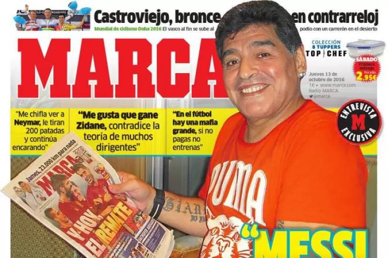 Maradona: Messi no es más que Cristiano, y viceversa