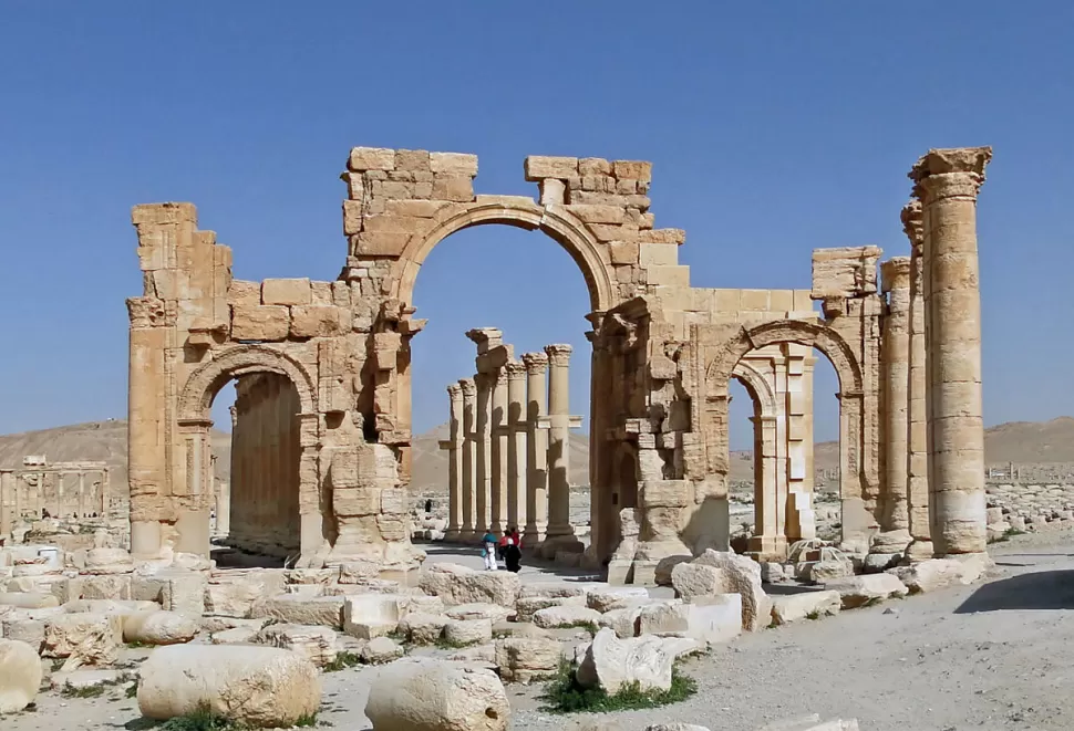 Una replica del arco de Palmyra hecho con una impresora 3D