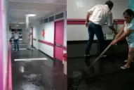 Video: colapsó el sistema de desagües y se inundó un pasillo del Centro de Salud