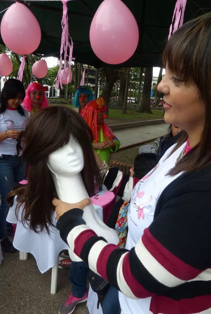 TRABAJO TERMINADO. La peluquera Paola Medina Araya muestra una de las pelucas que se hicieron. la gaceta / fotos de osvaldo ripoll