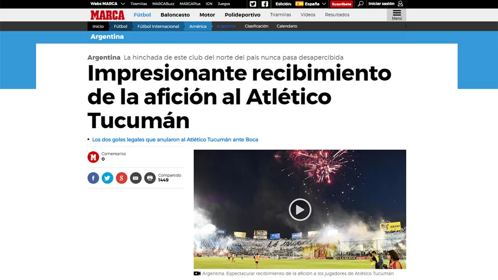 El enorme recibimiento a Atlético llegó a los diarios del mundo