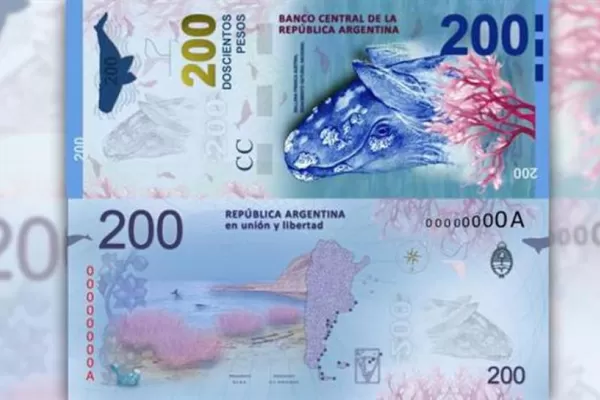 Con la ballena corregida, hoy presentan el nuevo billete de $ 200