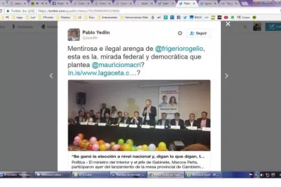 Pablo Yedlin en Twitter: Mentirosa e ilegal arenga de @Frigeriorogelio