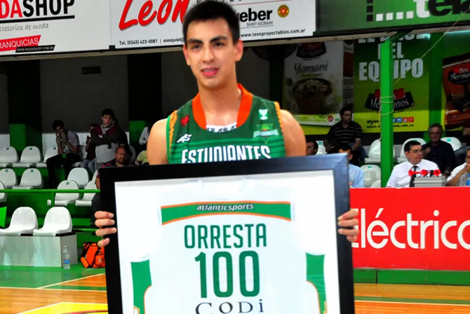 EL 25 de octubre, Sebastián Orresta cumplió 100 partidos con Estudiantes de Concordia en la LNB.
FOTO TOMADA DE PRENSA LNB