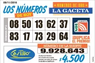 Los Números de Oro de LA GACETA