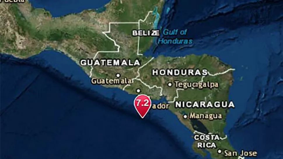 EL LUGAR DEL TERREMOTO. El mapa muestra dónde ocurrió el sismo. IMAGEN TOMADA DE INFOBAE.COM