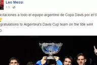 Messi también felicitó a los campeones de la Davis