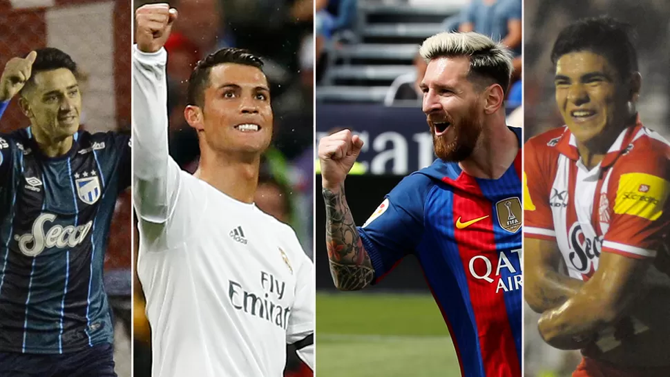 PURO FÚTBOL. Zampedri (Atlético), Cristiano Ronaldo (Real Madrid), Messi (Barcelona) y Lentini (San Martín) serán protagonistas de un sábado cargado de emociones. ARCHIVO