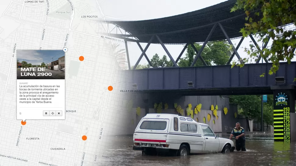 Mapa interactivo: cinco puntos de la ciudad que deberías evitar cuando llueva