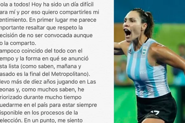 Una referente de Las Leonas no fue convocada para 2017 y descargó su bronca en las redes