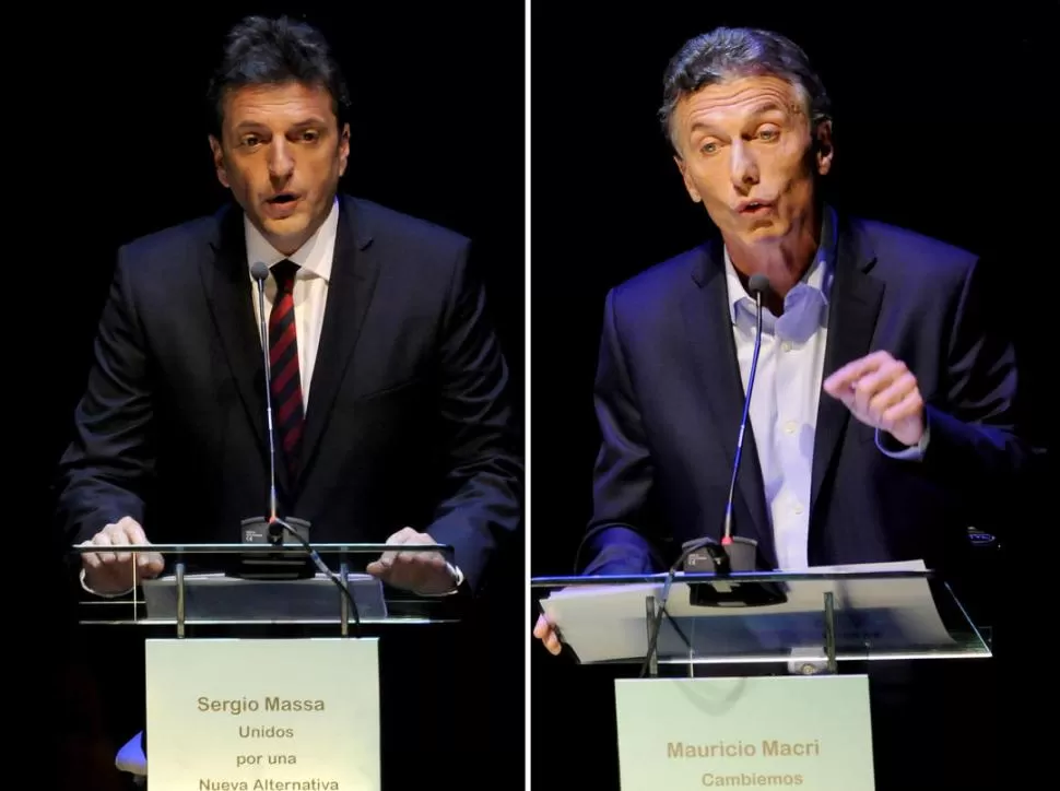 COMO EN LA CAMPAÑA DE 2015. Sergio Massa y Mauricio Macri debaten ahora por la forma de modificar el impacto del impuesto a las Ganancias.  fotos de dyn (archivo)
