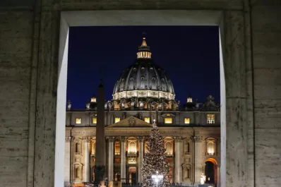 Un árbol de Navidad ilumina San Pedro