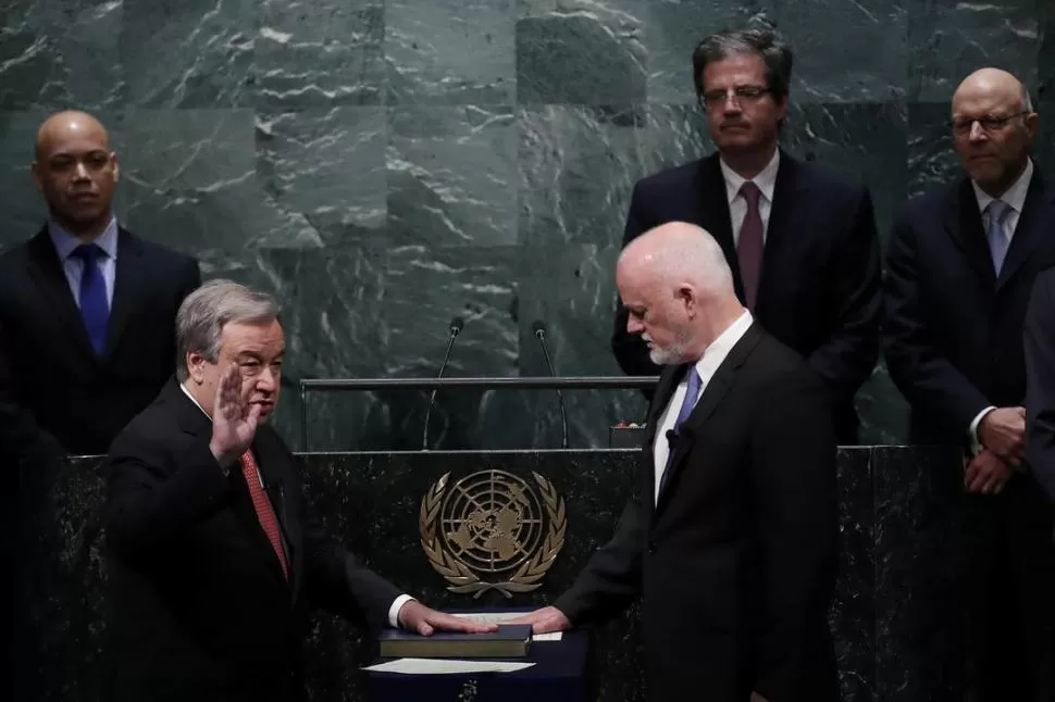 COMPROMISO. Guterres prestó ayer juramento ante la Asamblea General. Reuters