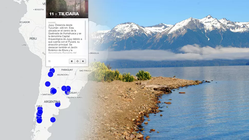 Mapa interactivo: los 20 destinos turísticos preferidos en Argentina