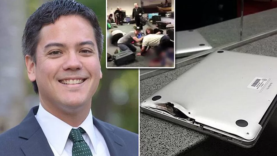 Sobrevivió al tiroteo en Florida por tener la notebook en su espalda