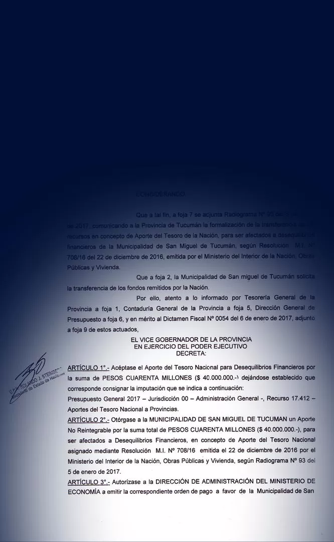 PROTOCOLIZADO. Según consta en el decreto, el ATN fue firmado el 22 de diciembre por el ministro Frigerio.  