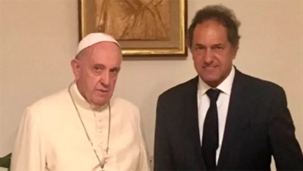 Scioli al papa Francisco: Gracias por la posibilidad de saludarlo y conversar