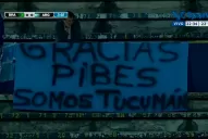 Los hinchas de Atlético alentaron al Sub 20 y le agradecieron con una bandera