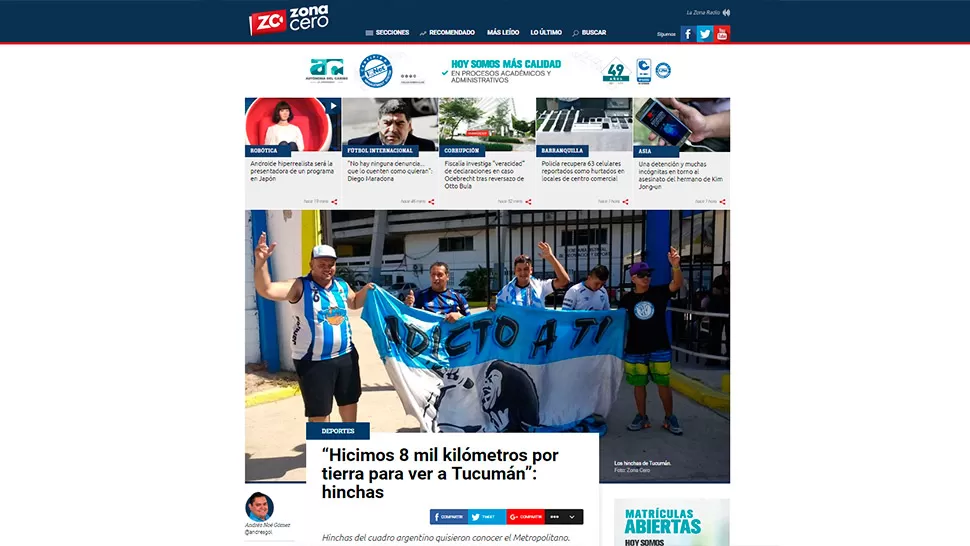 El viaje de los barras de Atlético sorprende a la prensa colombiana