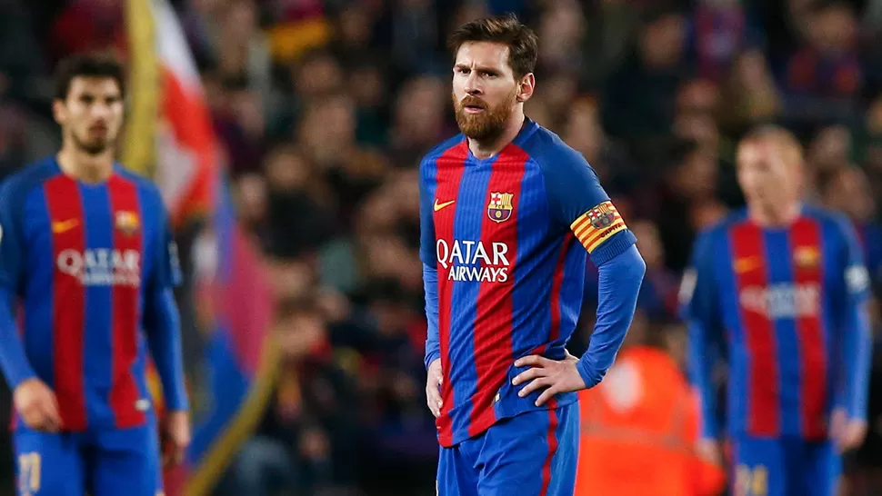 PERDIDO. Messi lució fastidiado y con la mirada perdida en buena parte del partido ante Leganés. REUTERS