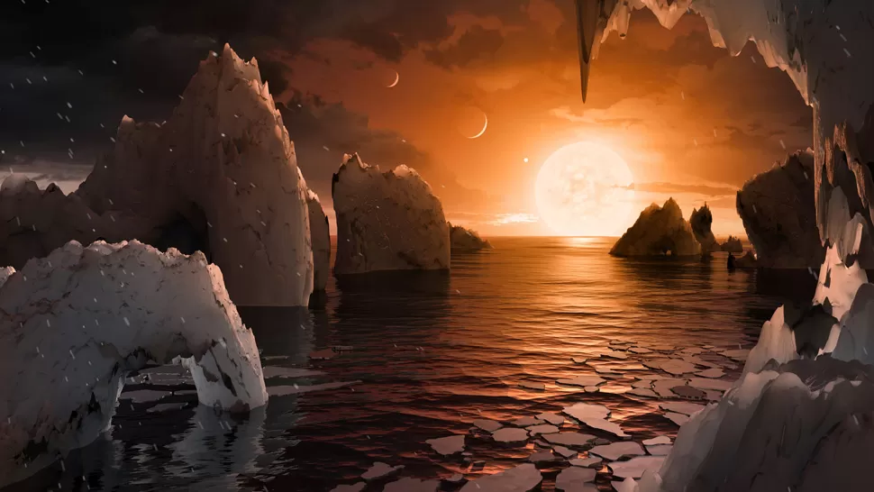 Concepción artística del planeta TRAPPIST-1f dada a conocer por los científicos de la NASA.REUTERS