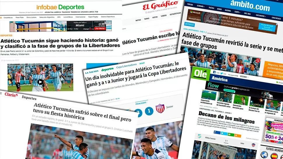 Los medios de todo el país destacaron la clasificación de Atlético en la Copa Libertadores