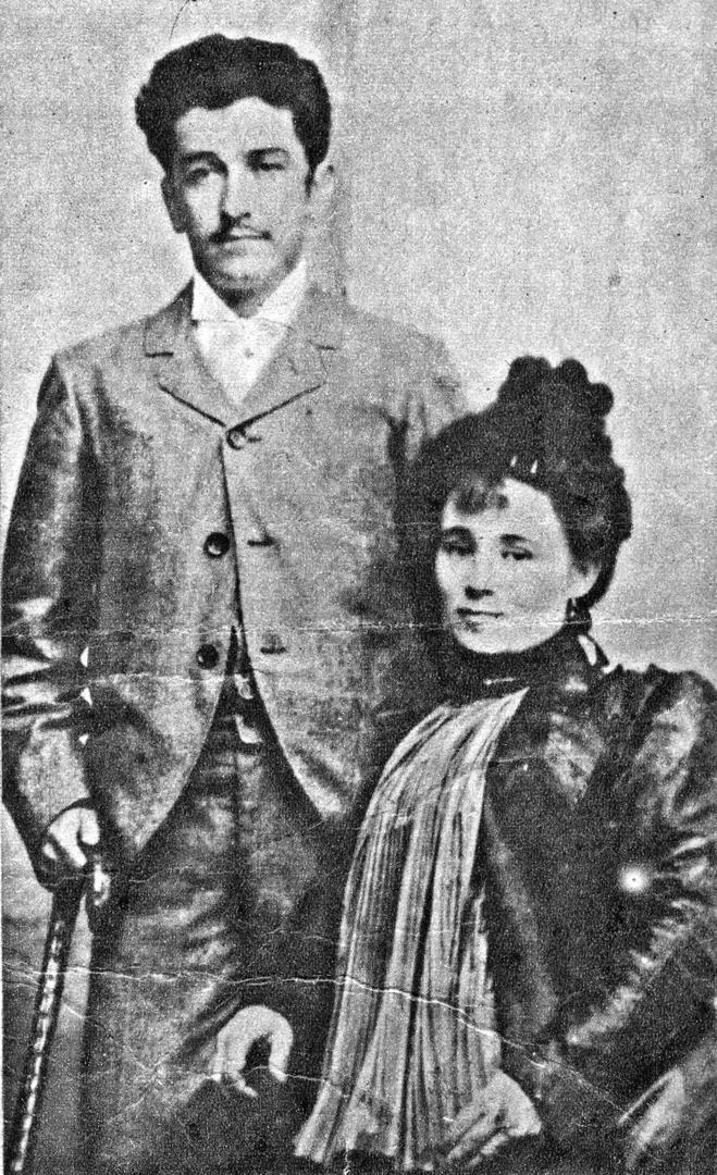 MAXIMIO S.VICTORIA. El destacado pedagogo disertó en Tucumán en 1914. En esta foto de 1899, aparece con su esposa. 