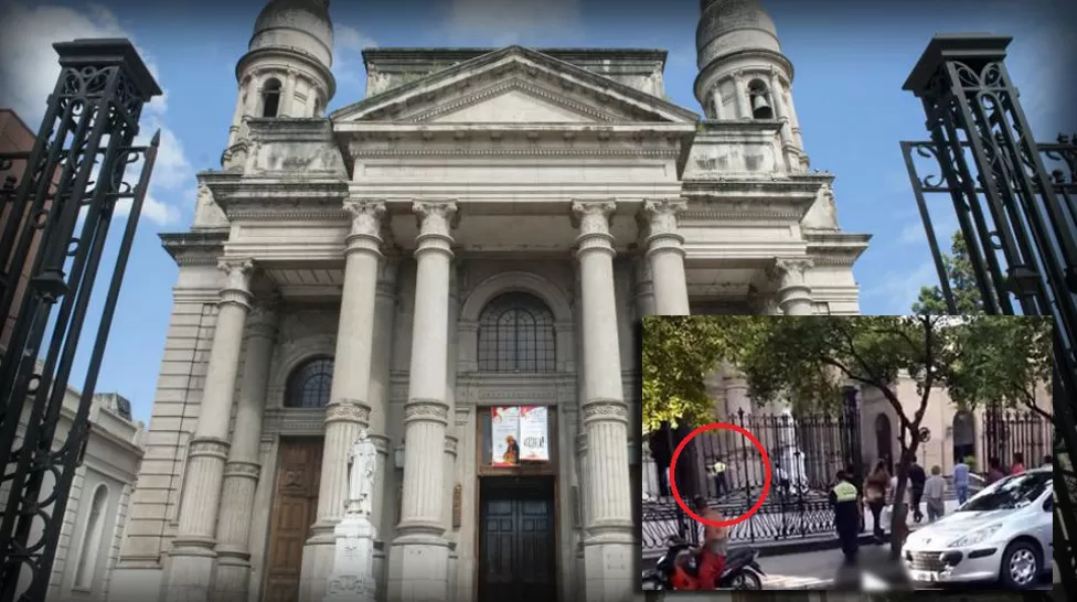 FACHADA DE LA BASÍLICA DOMINICANA. En el templo ingresó la misteriosa mujer en brazos de un policía (imagen de la derecha). ARCHIVO LA GACETA