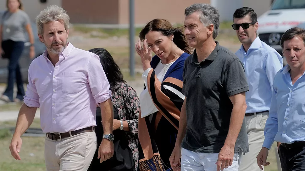 Macri estuvo acompañado por Vidal y Frigerio. DYN