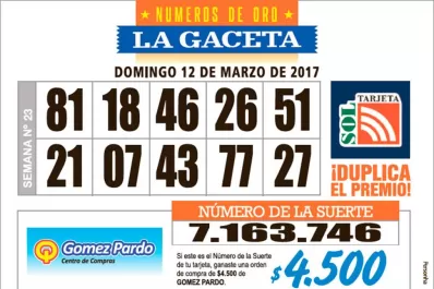 Los Números de Oro de LA GACETA